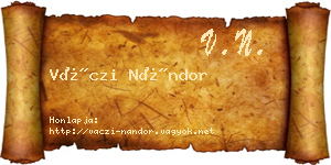 Váczi Nándor névjegykártya