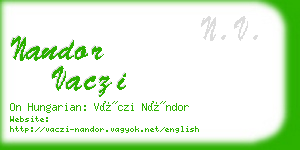 nandor vaczi business card